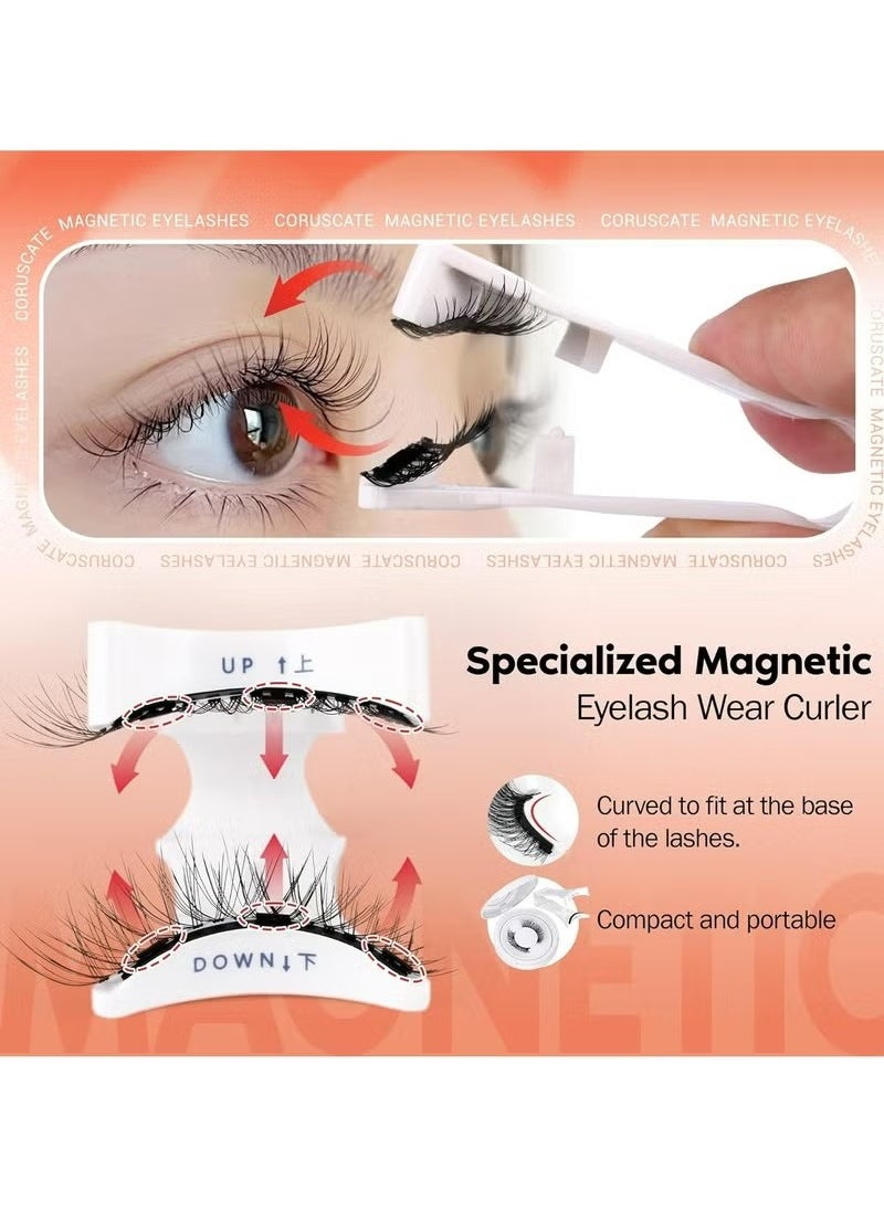 4pcs,Magnetic Eyelashes Cat Eye Lashes False Eyelashes Magnetic Lashes Natural Look with Applicator Reusable No Glue or Liner Needed Soft Magnetic Fake Eyelashes