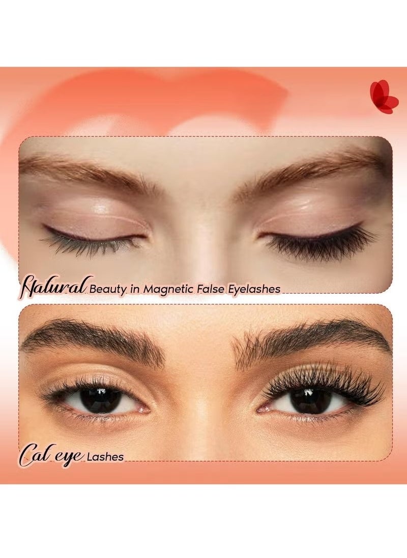 4pcs,Magnetic Eyelashes Cat Eye Lashes False Eyelashes Magnetic Lashes Natural Look with Applicator Reusable No Glue or Liner Needed Soft Magnetic Fake Eyelashes