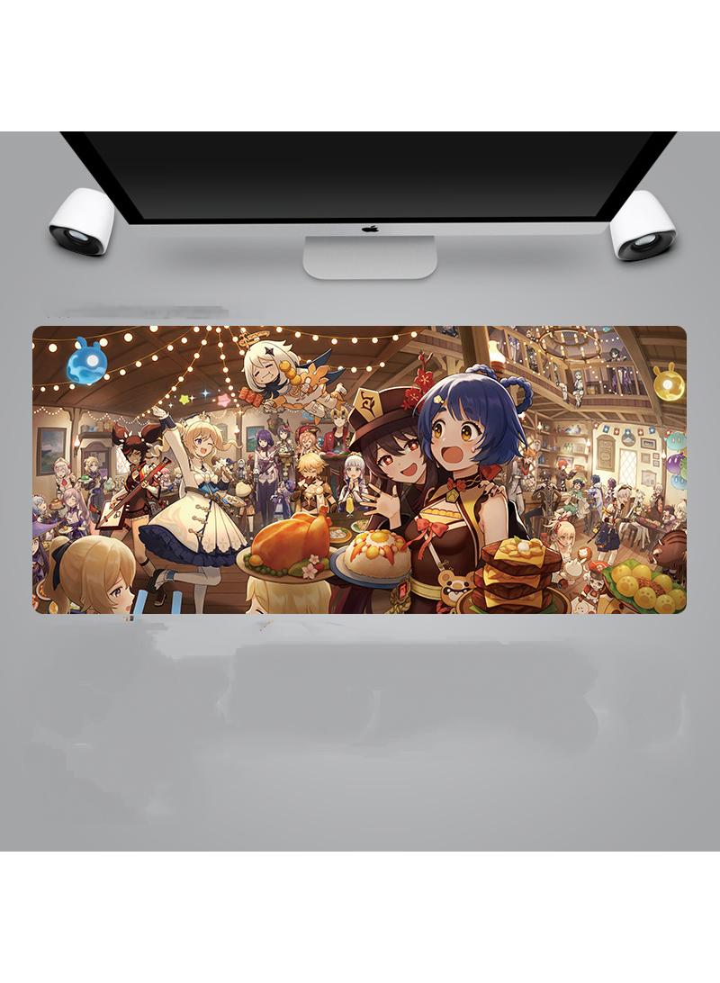 Loquat Genshin Anime Gaming Mouse Pad Extended Large Mat Desk Pad Stitched Edges Mousepad Long Mouse Pad And Non-Slip Rubber Base Mice Pad 900X400X4mm  - Image 1