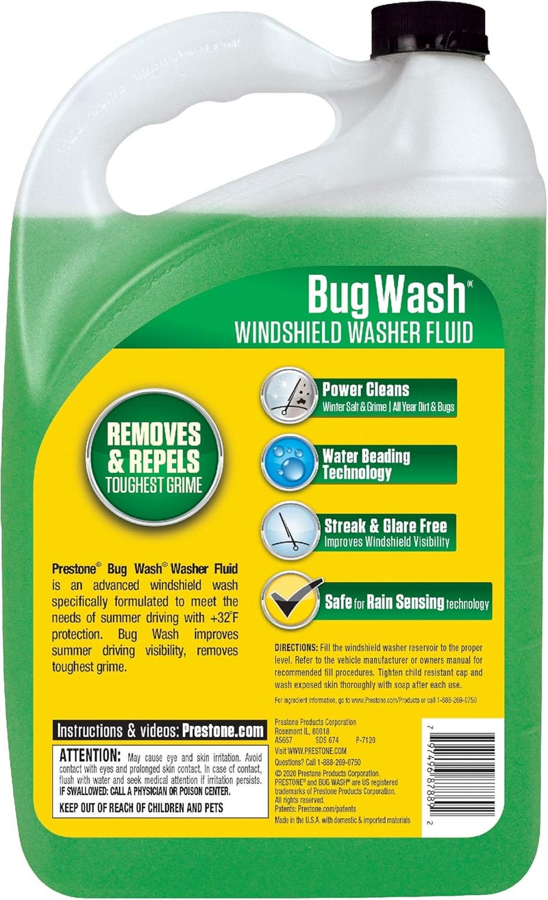 Prestone AS657 Bug Wash Windshield Washer Fluid, 128 Ounces (1 Gallon) - Image 2