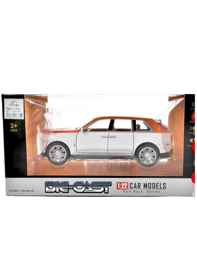 Rolls Royce 1:22 Die-Cast Alloy Pull Back Metal Model Car With Light And Sound Toy 