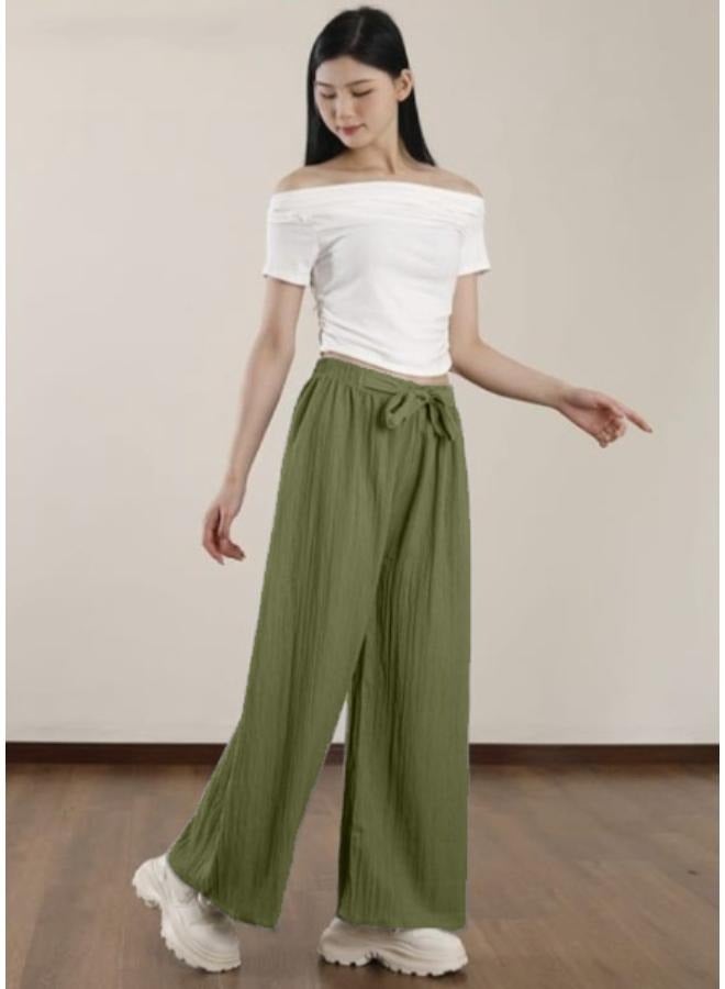 Wide Leg Pants Casual High Waist Loose Pants For Spring and Summer Women's Clothing KU366 - Image 1