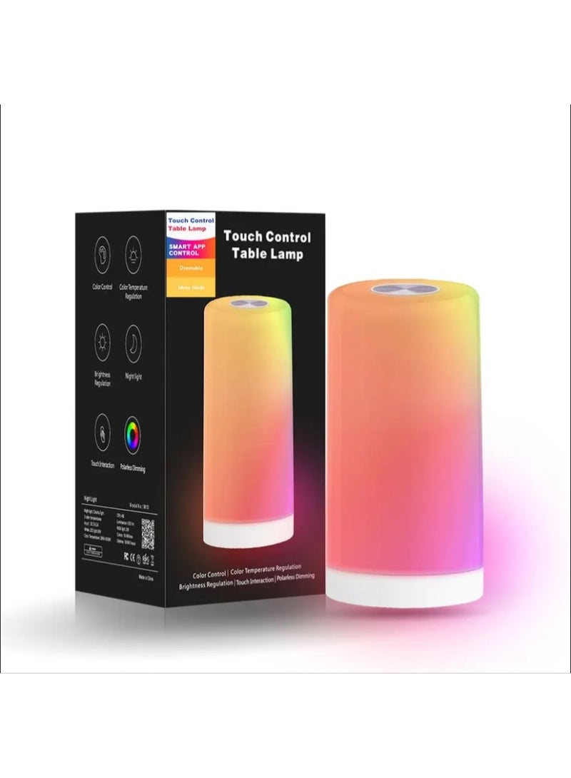 Touch Control Table Lamp Smart RGB Table Lamp LED Light Dimmable Tuya APP Control adjustable brightness USB Powered for BedRoom, Office, and Living Room - Image 1