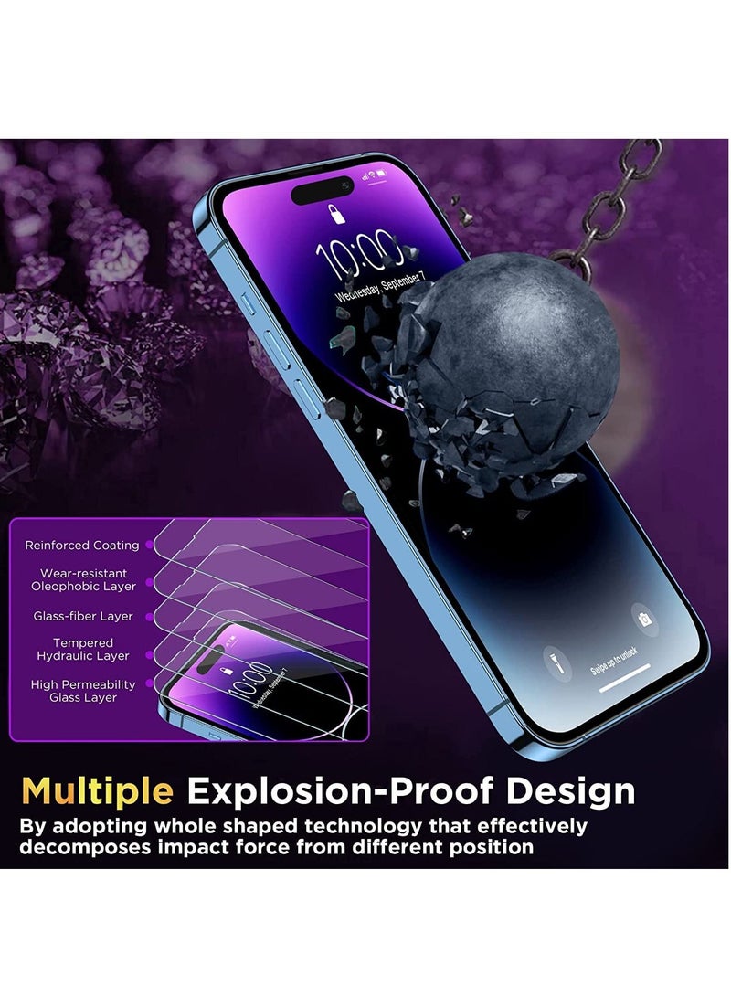 BORTONY iPhone 14 Pro Max 9H Hardness Tempered Glass Screen Protector Bubble Free Ultra HD Case Friendly Full Coverage For Apple iPhone 14 Pro Max 6.7" - Image 2