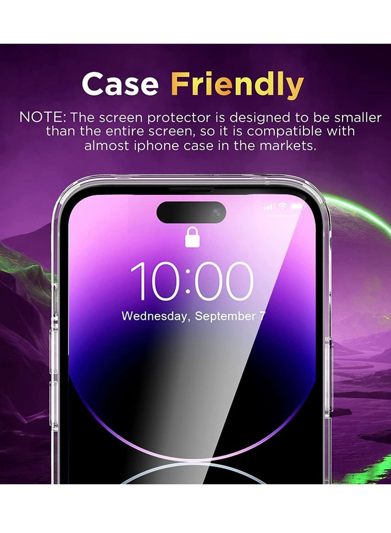 BORTONY iPhone 14 Pro Max 9H Hardness Tempered Glass Screen Protector Bubble Free Ultra HD Case Friendly Full Coverage For Apple iPhone 14 Pro Max 6.7" - Image 5