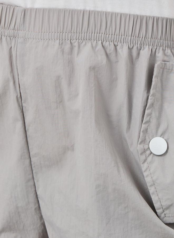 Take Two Solid Elastic Waist Pocket Detail Pants - Image 3