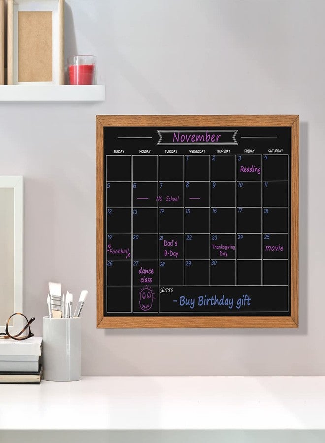 Umtiti Calendar Chalkboard, 13" * 17", Magnetic Surface Rustic Brown Solid Pine Wood Frame Chalk Board for Planning/School Timetable/Memo, Hanging Board for Office, School and Home(YLHB-QZ-3343) - Image 4