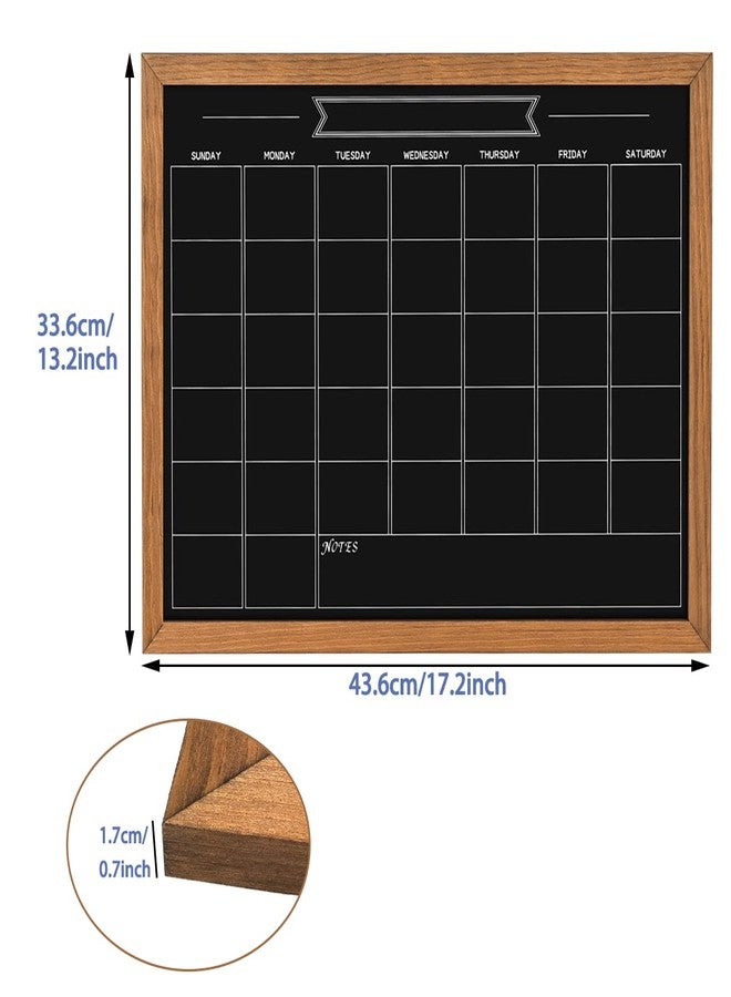 Umtiti Calendar Chalkboard, 13" * 17", Magnetic Surface Rustic Brown Solid Pine Wood Frame Chalk Board for Planning/School Timetable/Memo, Hanging Board for Office, School and Home(YLHB-QZ-3343) - Image 3