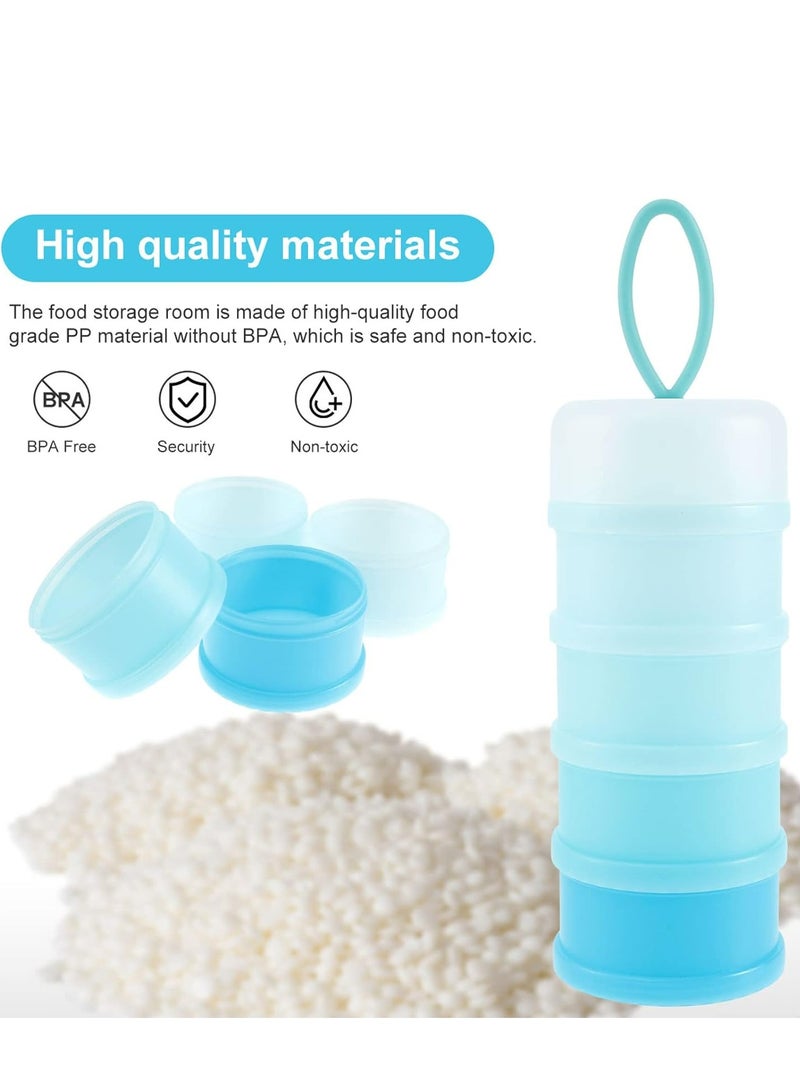 2 PCS 4 Layers Baby Milk Powder Dispenser – Portable Milk Powder  Snack Containers (Blue + Sakura Pink). - Image 5