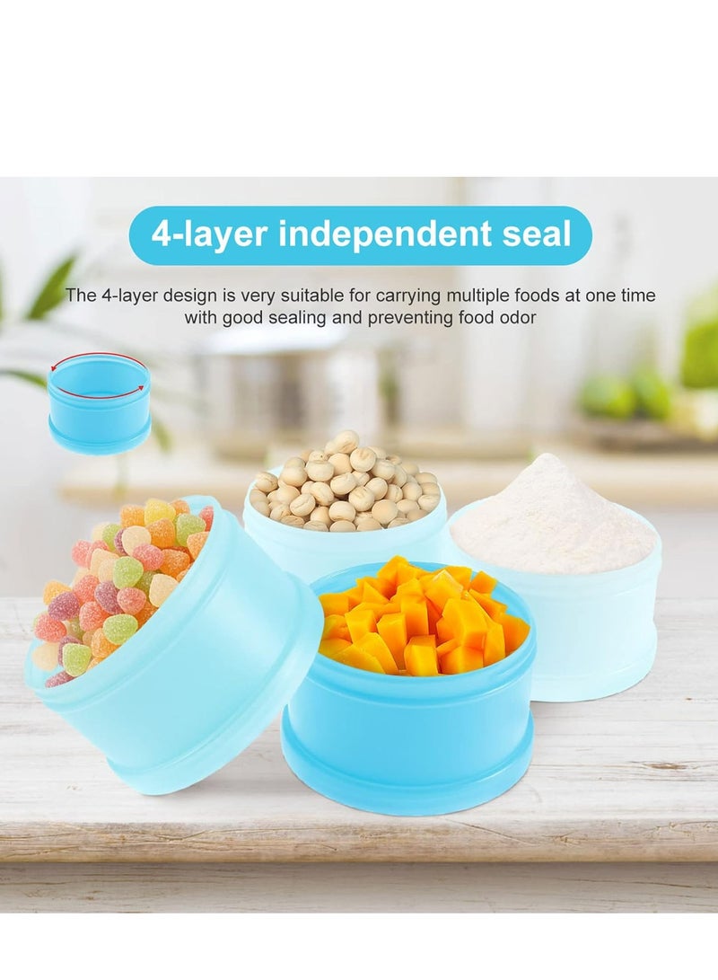 2 PCS 4 Layers Baby Milk Powder Dispenser – Portable Milk Powder  Snack Containers (Blue + Sakura Pink). - Image 3