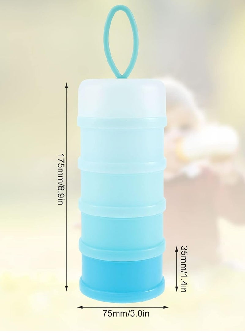 2 PCS 4 Layers Baby Milk Powder Dispenser – Portable Milk Powder  Snack Containers (Blue + Sakura Pink). - Image 2