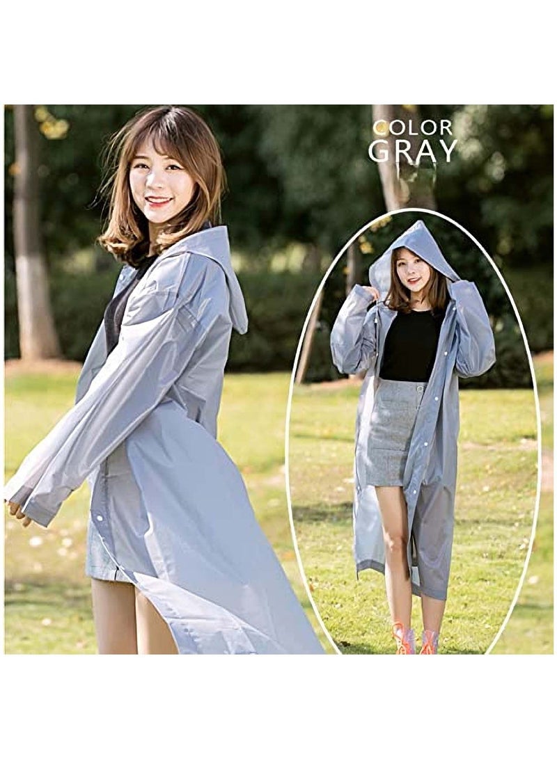SYOSI Raincoat Rain Ponchos for Adults Women Men - 1 Pack Reusable EVA Clear Portable Rain Coats Lightweight Jackets with Hood, Rain Ponchos Adults Packable Poncho Adult Clear Hood - Image 2
