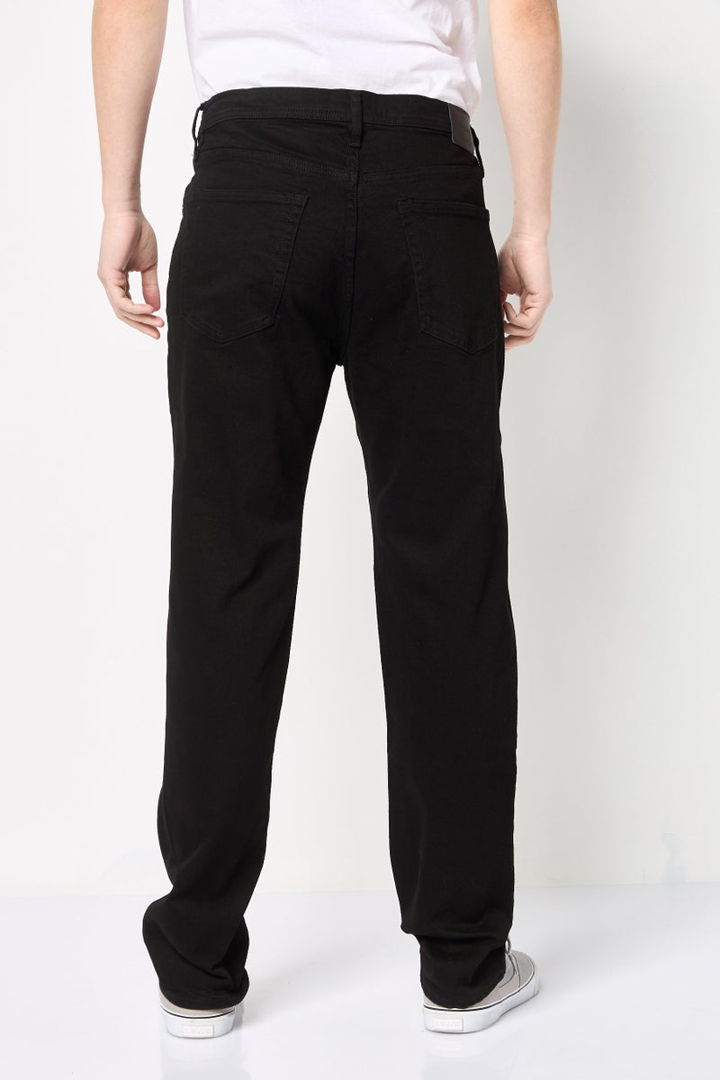 DKNY Men Regular Fit Plain Stretchable Jeans, Black - Image 4