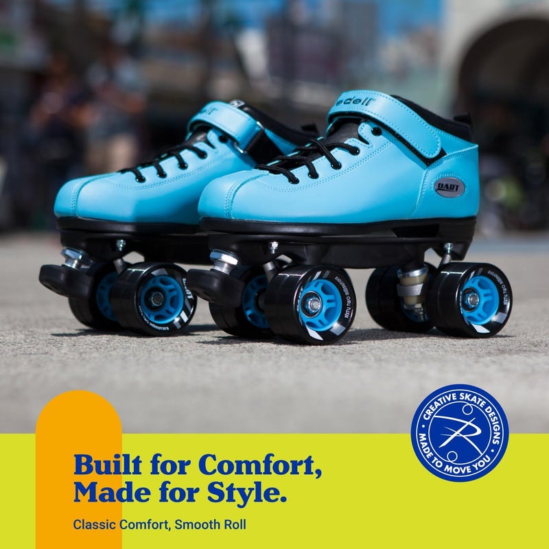 Riedell Dart Roller Skates for Men and Women - Black Speed Skates with Precision Fit and Matching Color Wheels - Image 3