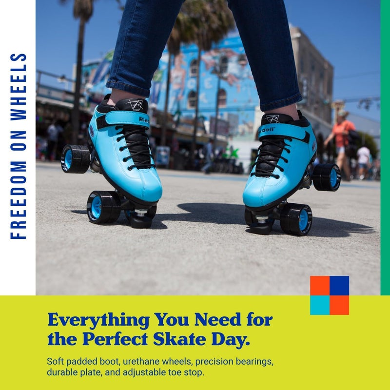 Riedell Dart Roller Skates for Men and Women - Black Speed Skates with Precision Fit and Matching Color Wheels - Image 5