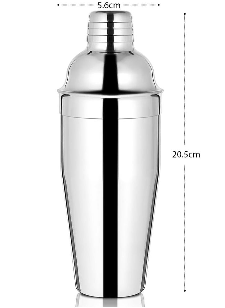 MJZ Stainless Steel Cocktail Shaker, Professional Bartending Tool Drink Making Tool for Home and Bar Silver 550ml  - Image 2
