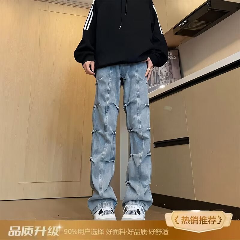 Unisex Classic Denim Jeans Loose Fit Daily Outdoor Wear - Image 4