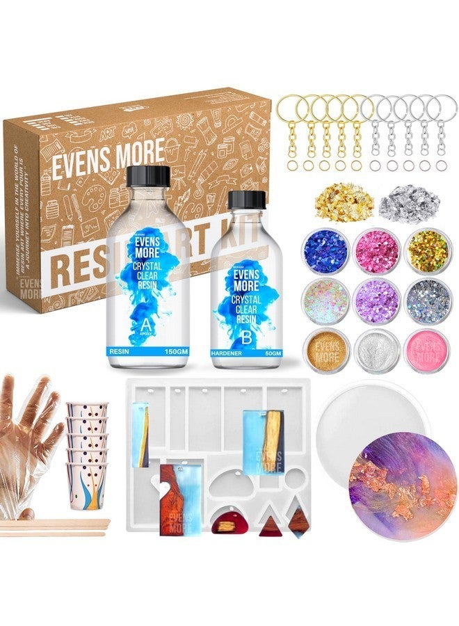 EVENS MORE Diy Resin Keychain Pendent Making Kit With 200Gm Resin Mica Glitter (Keychain Kit), Multicolor - Image 1