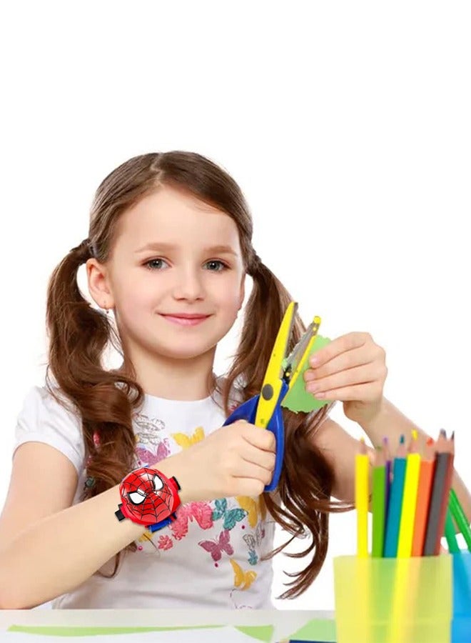 GROIC Kids Watch with 24 Spiderman Projection Patterns Cartoons Kids Digital Wrist Watch Toys with Adjustable Strap Projector Watch - Image 4