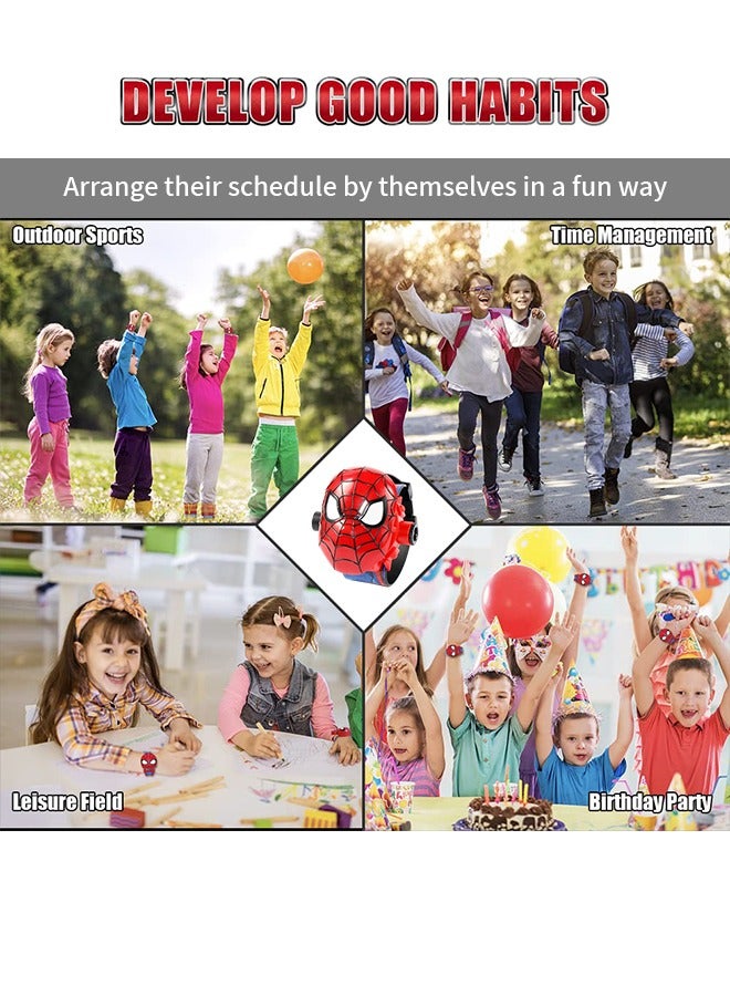 GROIC Kids Watch with 24 Spiderman Projection Patterns Cartoons Kids Digital Wrist Watch Toys with Adjustable Strap Projector Watch - Image 5