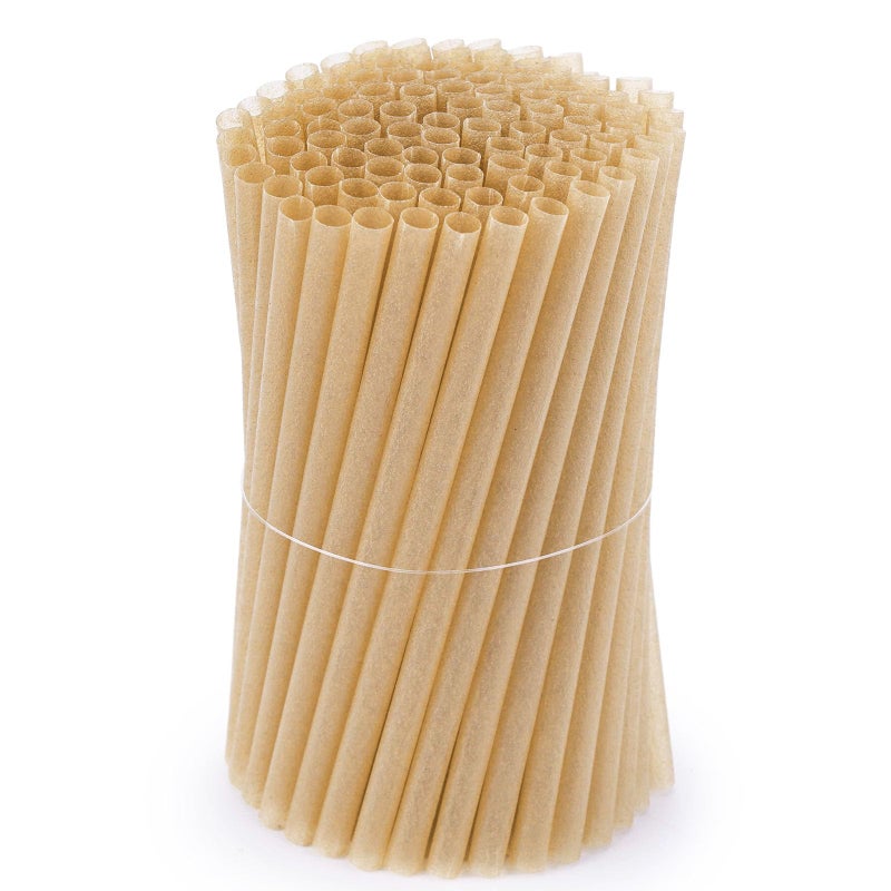 HansGo قشات كوكتيل HANSGO بطول 5 بوصات من قصب السكر قشات قصيرة قابلة للتصرف 100 قطعة بني طبيعي