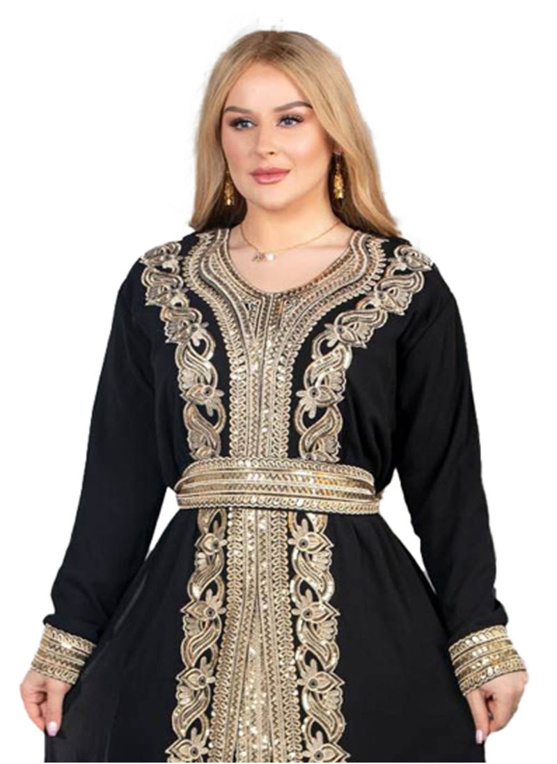 Generic - Gold abaya, chiffon fabric, lined with Lycra, one size fits up to 95 kg, from GAMAL SONS FOR ABAYA - Image 1
