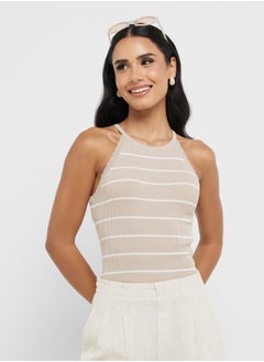 ONLY Onlgemma Sl Scallop Stripe O-Neck Knt  - Image 1