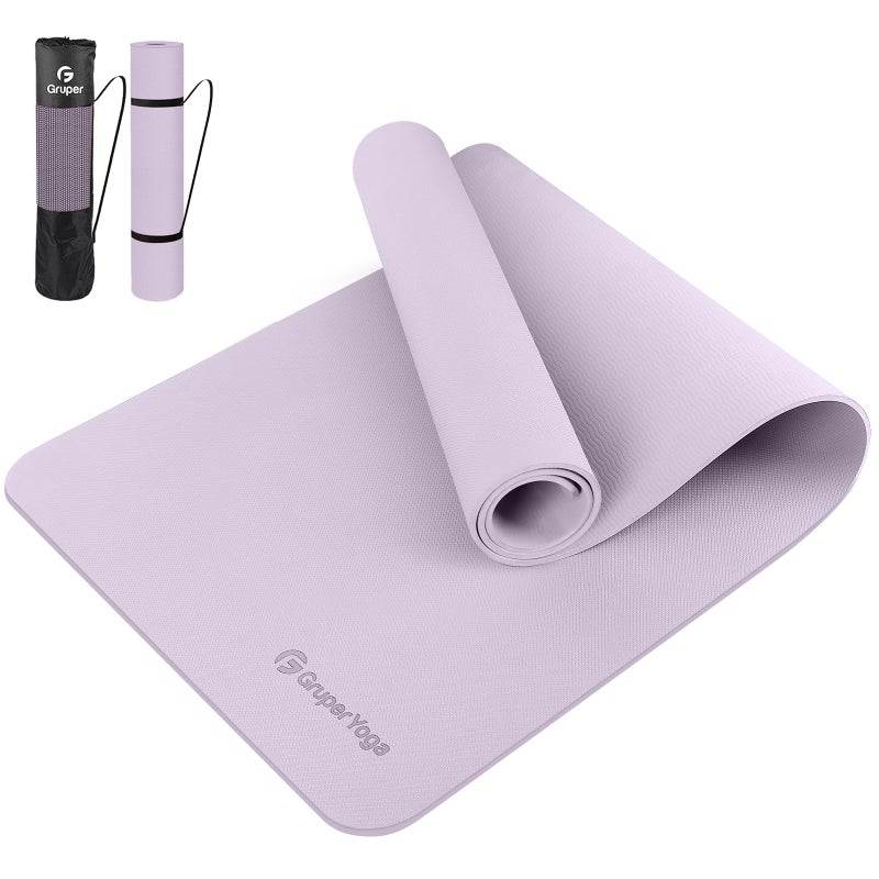 Gruper Yoga Mat Non Slip, 72"L x 24"W x 0.24"/0.32"TH, Anti-Tear Exercise Mat with Carrying Strap and Bag, Pro TPE Yoga Mats for Women, Workout Mats for Home, Pilates and Floor Exercises - Image 1