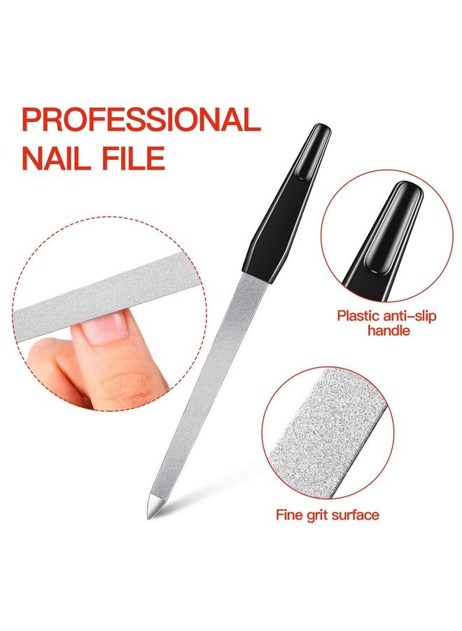Mudder 12 Pcs Metal Nail File 6.7 Inch Nail File Stainless Steel Nail File Double Sides Metal Sapphire File With Anti Slip Handle Fingernails Toenails Manicure File For Woman And Men (Black) - Image 3