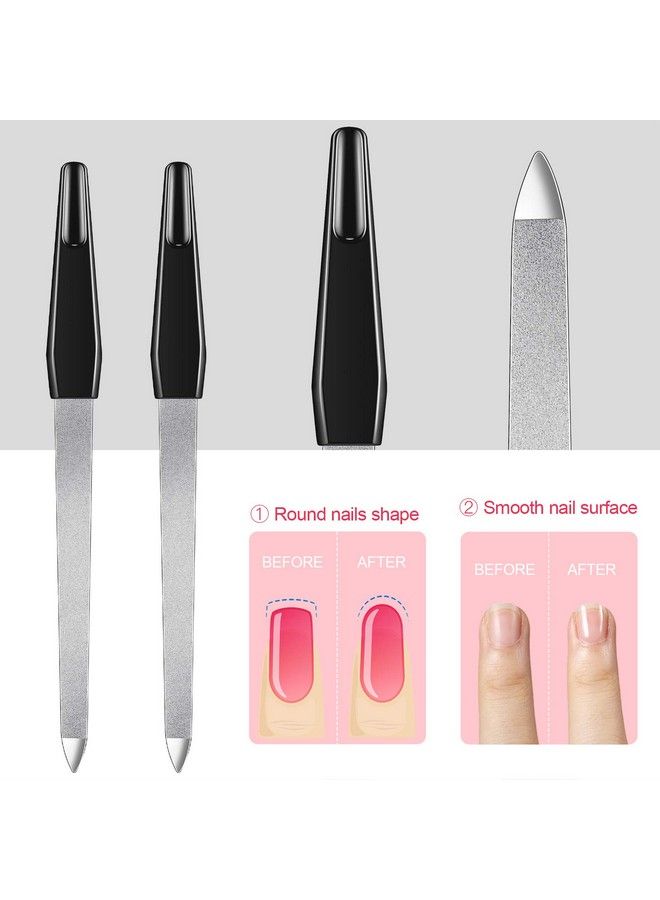 Mudder 12 Pcs Metal Nail File 6.7 Inch Nail File Stainless Steel Nail File Double Sides Metal Sapphire File With Anti Slip Handle Fingernails Toenails Manicure File For Woman And Men (Black) - Image 5
