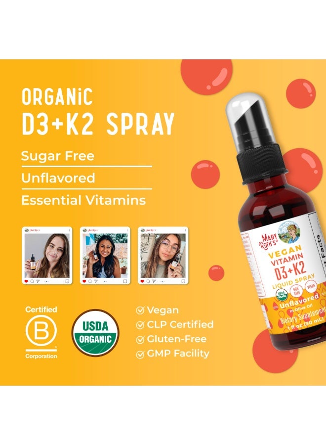 MaryRuth's Vegan Vitamin D3 + K2 Liquid Spray, Unflavored, 1 fl oz (30 ml) - Image 3