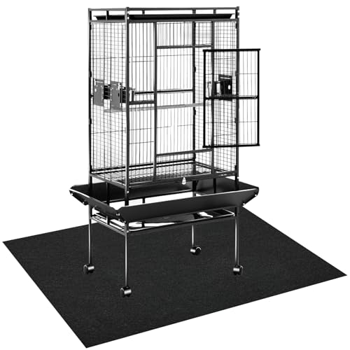 CebraBounze Large Bird Cage Mat 35x47 Inch Under Pet Cage Mat for Bird Cages Dog Crate Mat Liner Reptile Aquariums Waterproof Felt Liner with NonSlip Backing for Kennel Training Floor Protector - Image 1