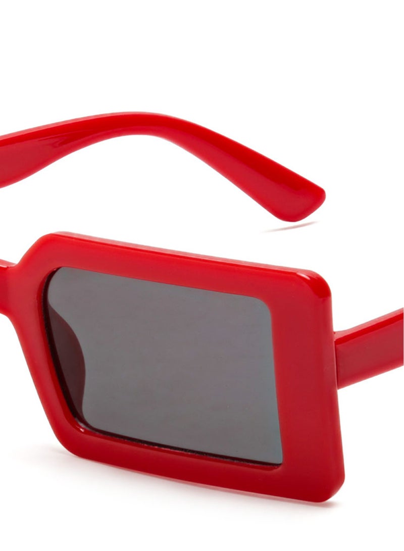 London Rag Rectangular Frame Sunglasses in Red - Image 4