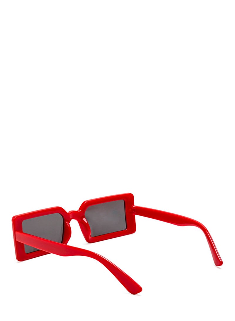 London Rag Rectangular Frame Sunglasses in Red - Image 3