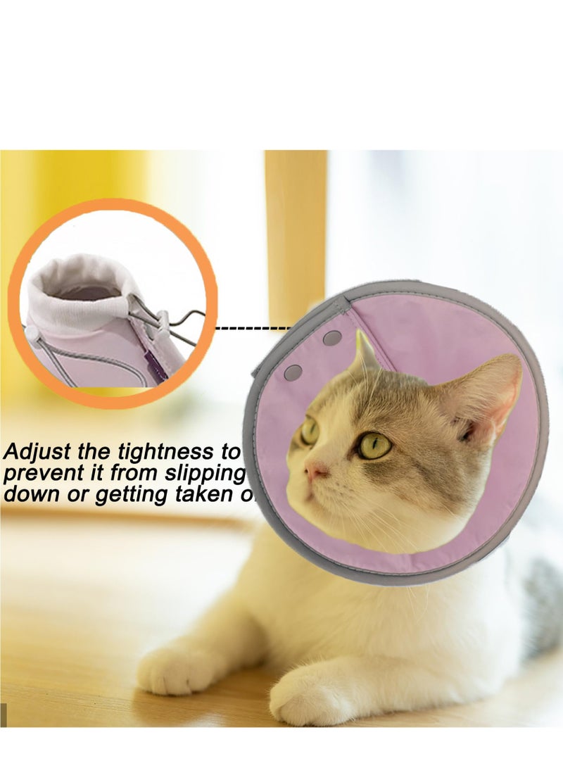 Excefore Cat Cone Collar Soft, Adjustable Cat Recovery Collar, Cat Cones After Surgery, Cat Neck Cone for Cats Kittens (Pink, Medium) - Image 4