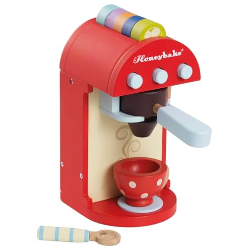 Le Toy Van - Honeybake Premium Wooden Cafe Machine Set - Pretend Kitchen and Cafe Play Toy Set | Kids Role Play Toy Kitchen Accessories (TV299), Small - Image 1