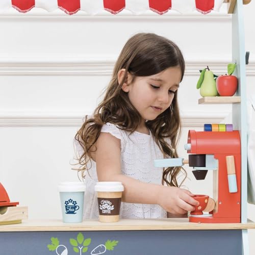 Le Toy Van - Honeybake Premium Wooden Cafe Machine Set - Pretend Kitchen and Cafe Play Toy Set | Kids Role Play Toy Kitchen Accessories (TV299), Small - Image 5
