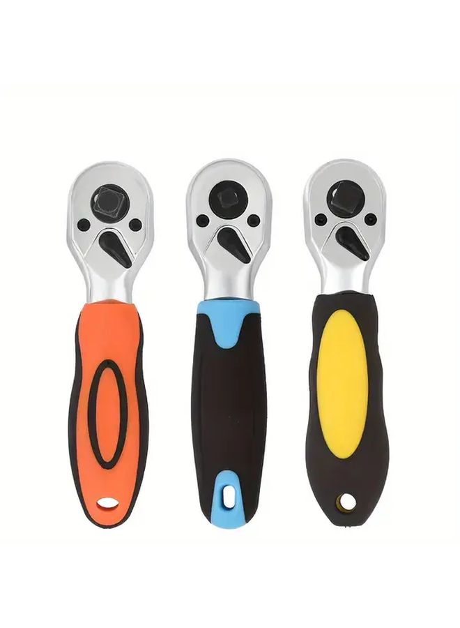 3 In 1 Ratchet Handle 1 4 3 8 1 2 Inch 72 Tooth Reversible Socket Wrench Chromium Vanadium Steel - Image 4