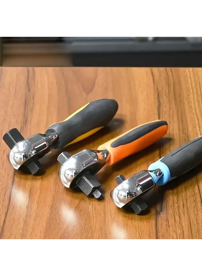 3 In 1 Ratchet Handle 1 4 3 8 1 2 Inch 72 Tooth Reversible Socket Wrench Chromium Vanadium Steel - Image 5