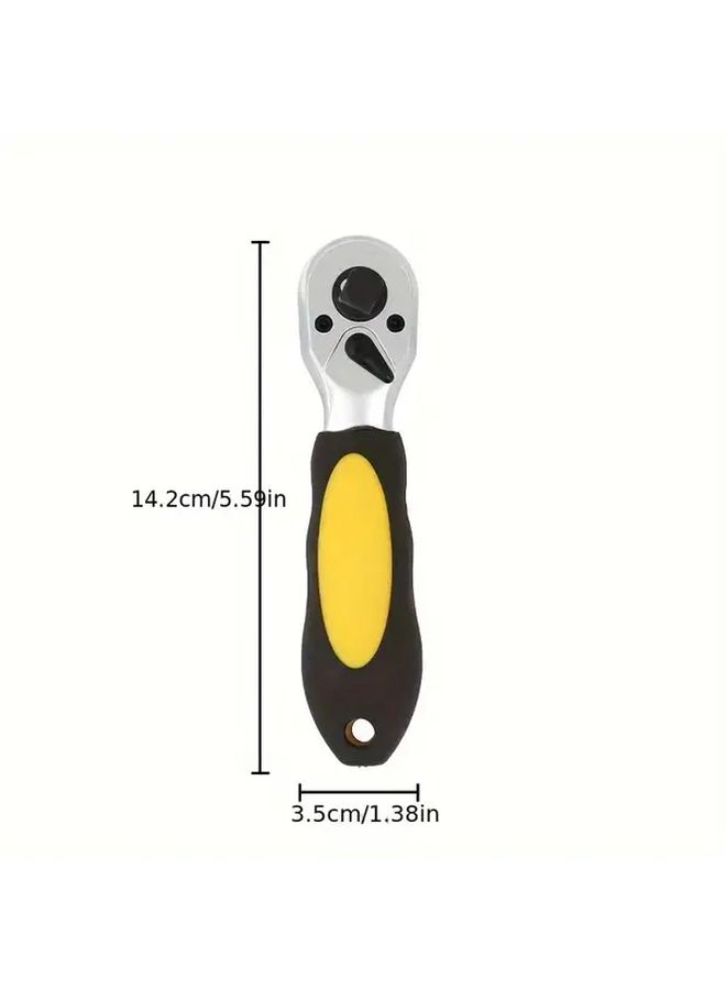 3 In 1 Ratchet Handle 1 4 3 8 1 2 Inch 72 Tooth Reversible Socket Wrench Chromium Vanadium Steel - Image 2