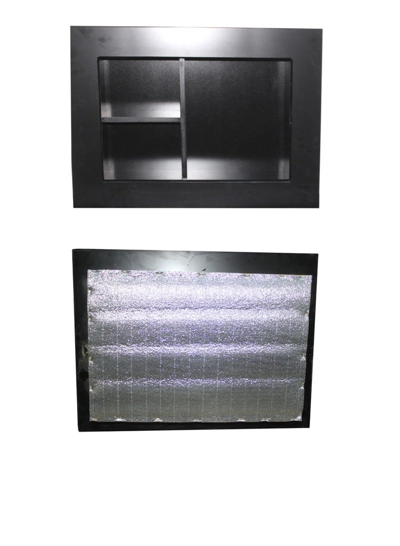 Decorative window air conditioner cover to cover the wall, made of wood, Black color - Image 1