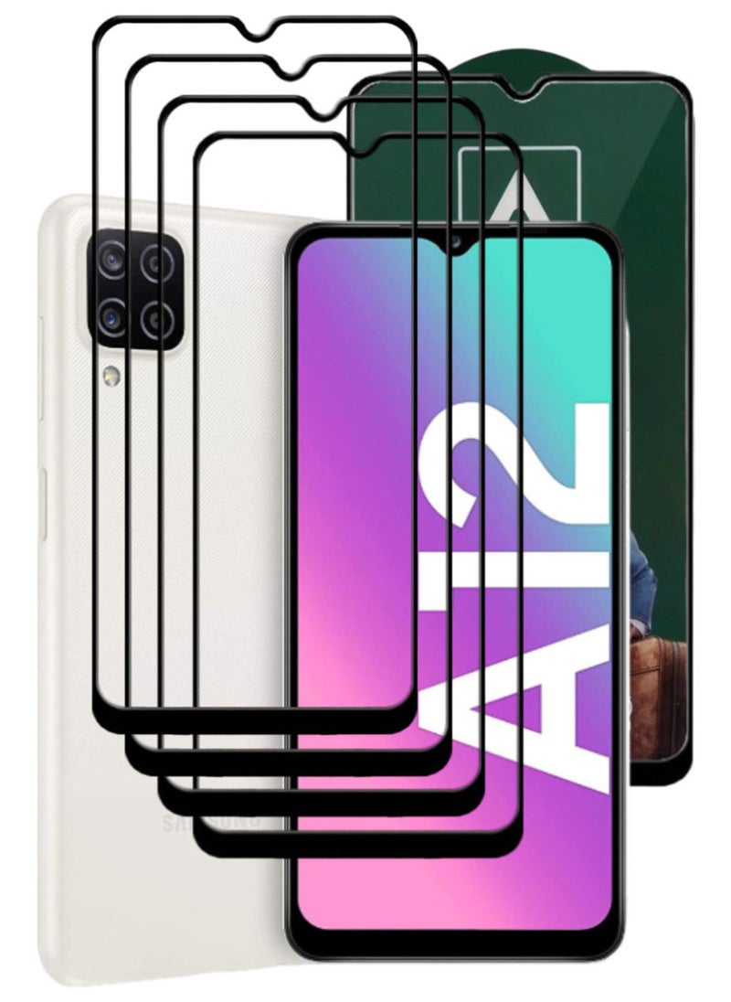 ACLIX 4 Pieces Antistatic ESD Dustproof Premium Quality High Definition Tempered Glass Screen Protector Designed For Samsung Galaxy A12 - Image 1