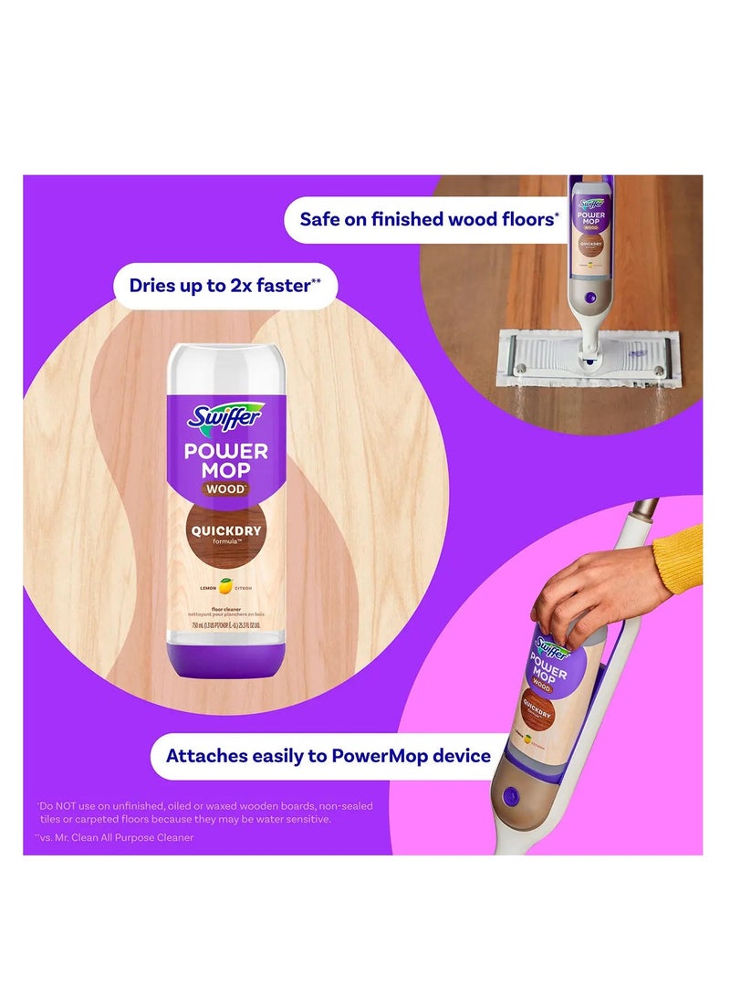 Swiffer Powermop Wood Quick Dry Floor Cleaning Solution With Lemon Scent 750 ML - Image 2