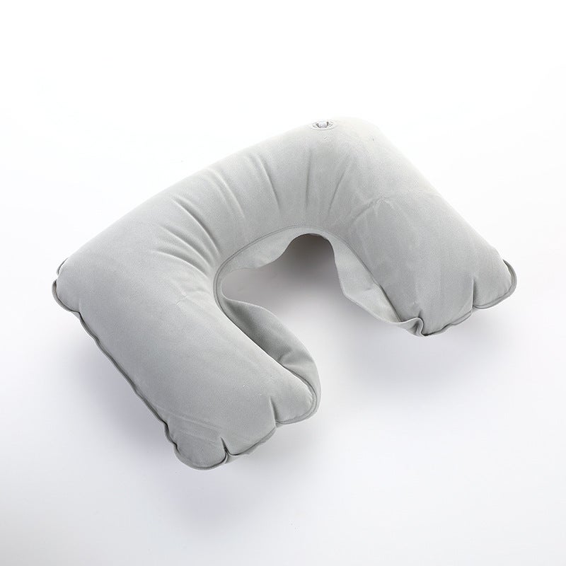 Travel Home Velour U-Shaped Neck Pillow Grey 