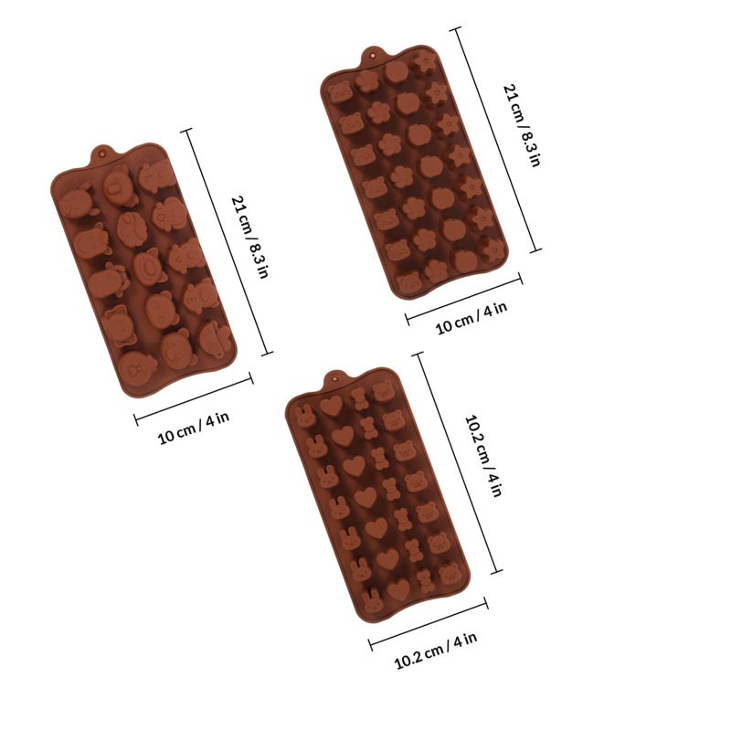 3Pcs Silicone Chocolate Molds Non Stick Flexible Baking Candy Making Tools - Image 3
