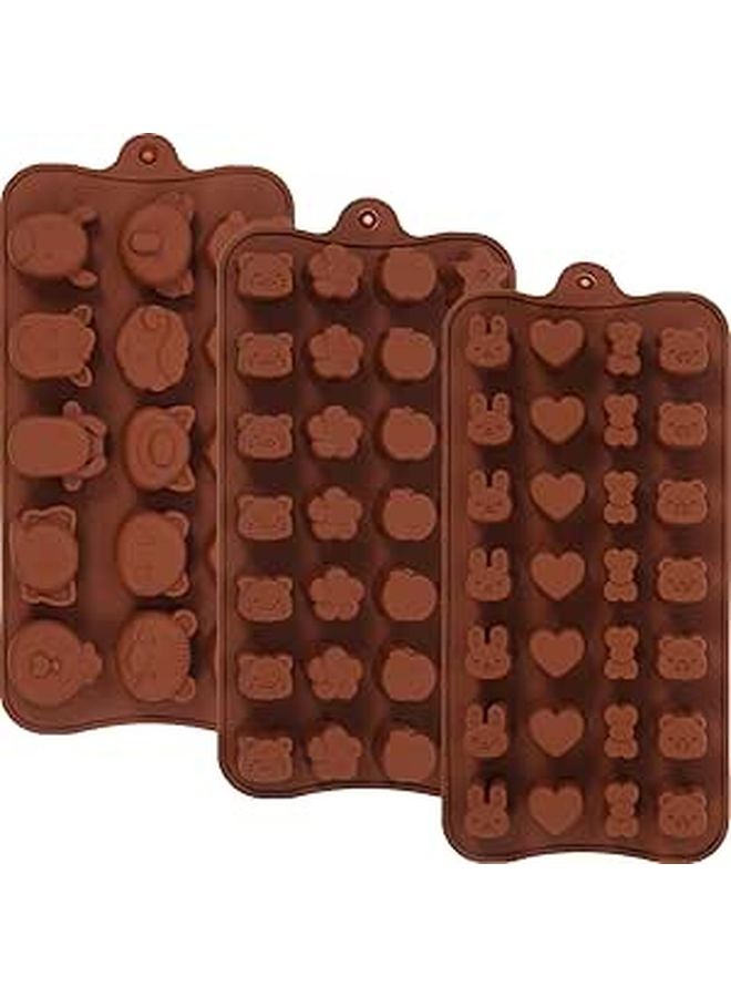 3Pcs Silicone Chocolate Molds Non Stick Flexible Baking Candy Making Tools - Image 1