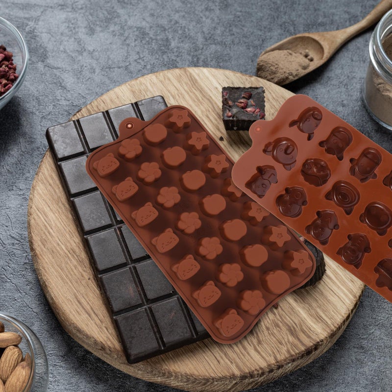 3Pcs Silicone Chocolate Molds Non Stick Flexible Baking Candy Making Tools - Image 4