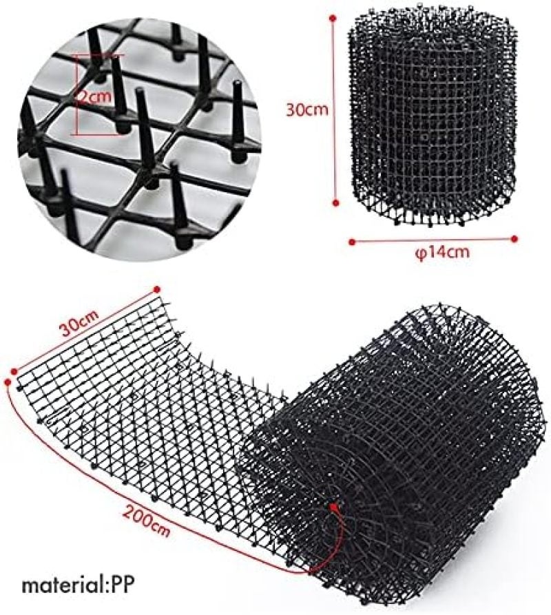 Cat Deterrent Mat 2m X 30cm Black Plastic Prickle Strip - Easy To Cut For Flexible Placement - Anti Dog Spike Mat for Garden Flower Plant Protection - Image 4
