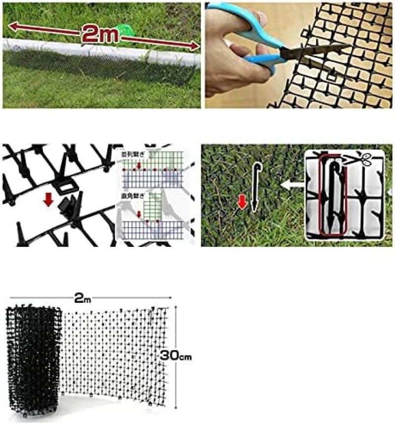 Cat Deterrent Mat 2m X 30cm Black Plastic Prickle Strip - Easy To Cut For Flexible Placement - Anti Dog Spike Mat for Garden Flower Plant Protection - Image 3