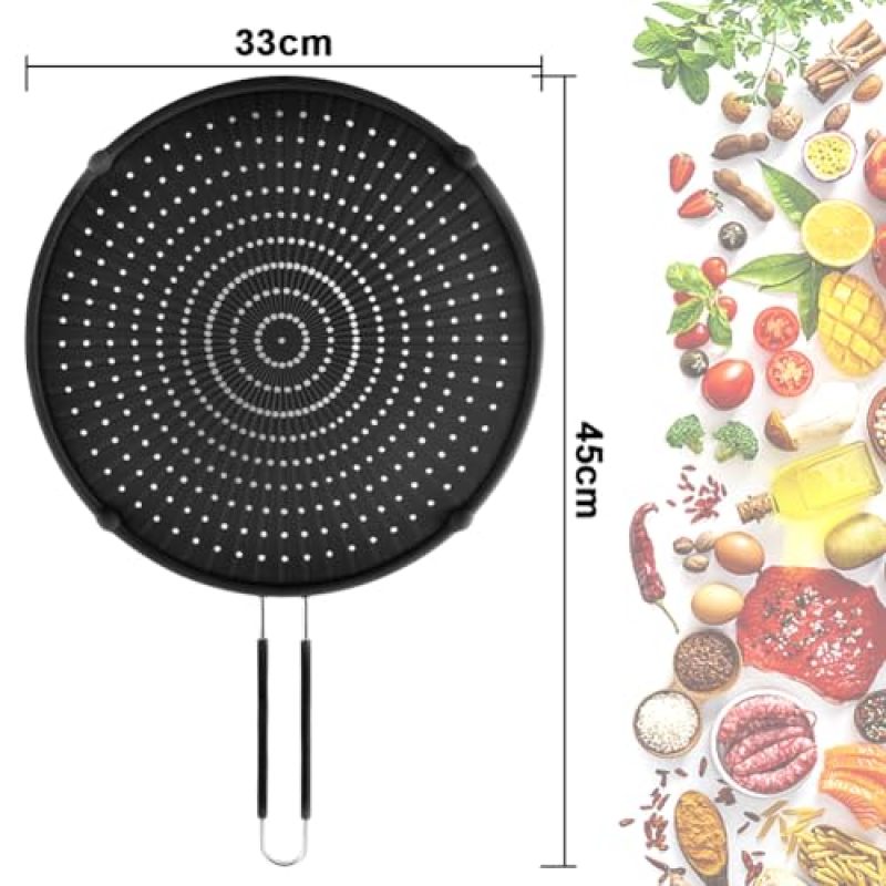 Silicone Splatter Screen 16 X 12 Inches Heat-Resistant Food-Grade Silicone - Non-Stick Grease Splatter Guard for Frying Pan - Image 3